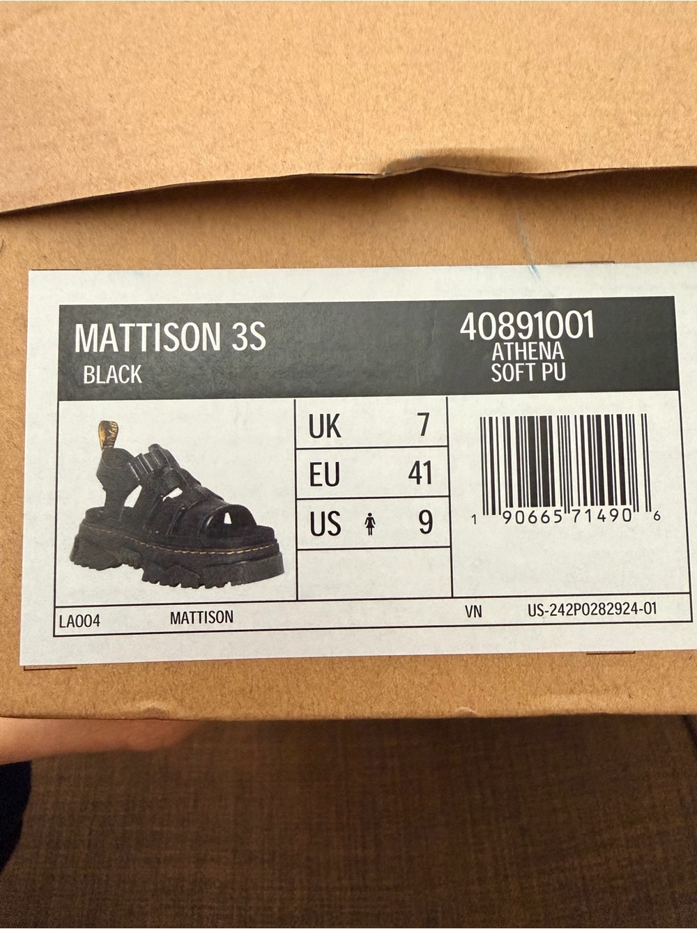 Dr. Martens Mattison 3S black leather sandals - Picture 6 of 7